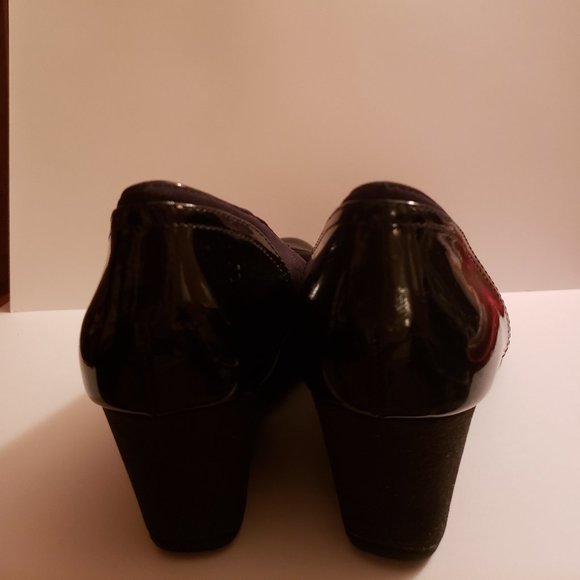 Anne Klein Sport Wedges Black Patent & Fabric Dress Shoes Size 10M - Picture 4 of 9
